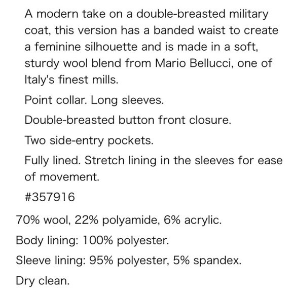 NWT BANANA REPUBLIC | Italian Navy Military Coat - Picture 6 of 7